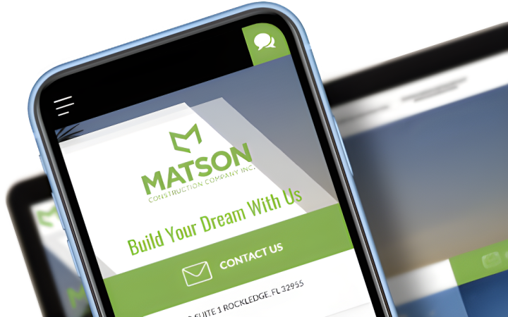 screenshot website Matson Construction Company